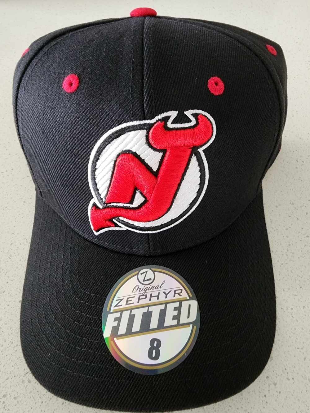 NWT 2012 New Jersey Devils "Powerplay" Black Fitted Hat - Size 8 - Rare Deadstoc